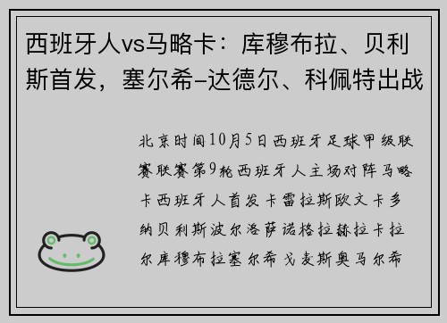 西班牙人vs马略卡:库穆布拉、贝利斯首发,塞尔希-达德尔、科佩特出战